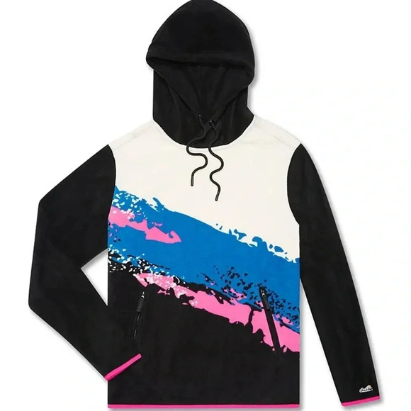 NWT CHUBBIES The Retro Splash Fleece Hoodie Size Small Super Soft - Picture 1 of 6